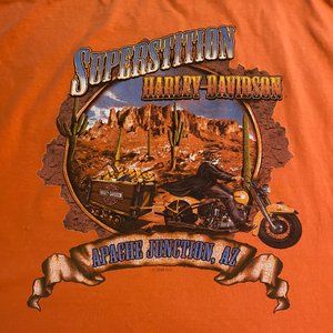 Orange Harley Davidson T-shirt Superstition HD Apache Junction AZ XL